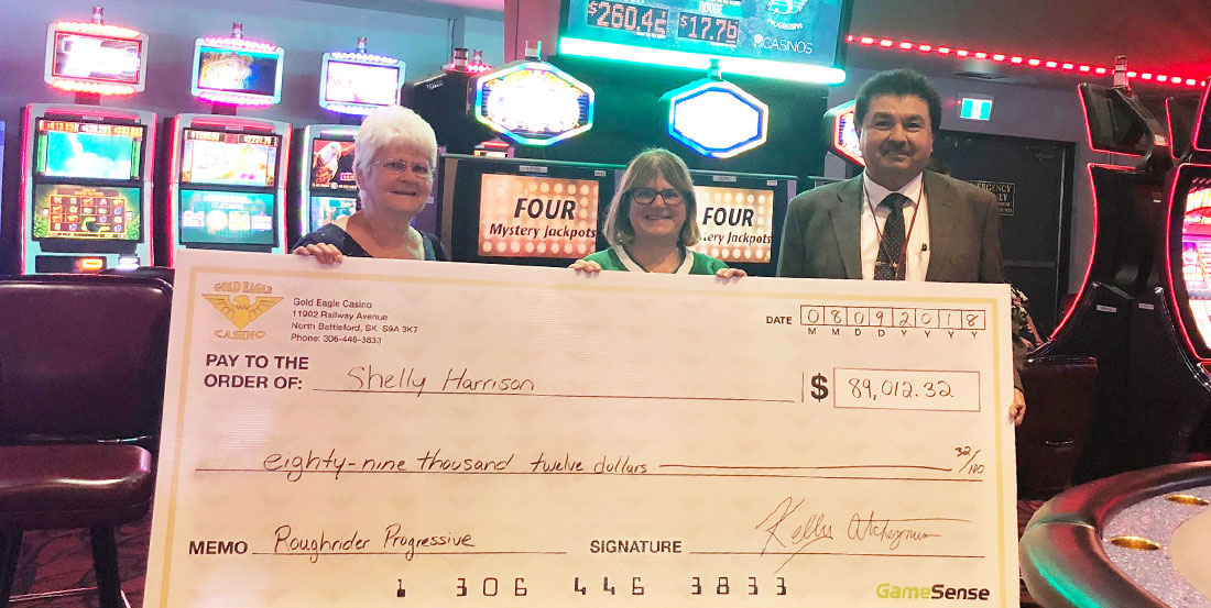 Cheque presentation to jackpot winner