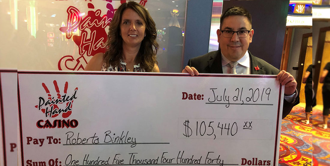 Jackpot cheque presentation
