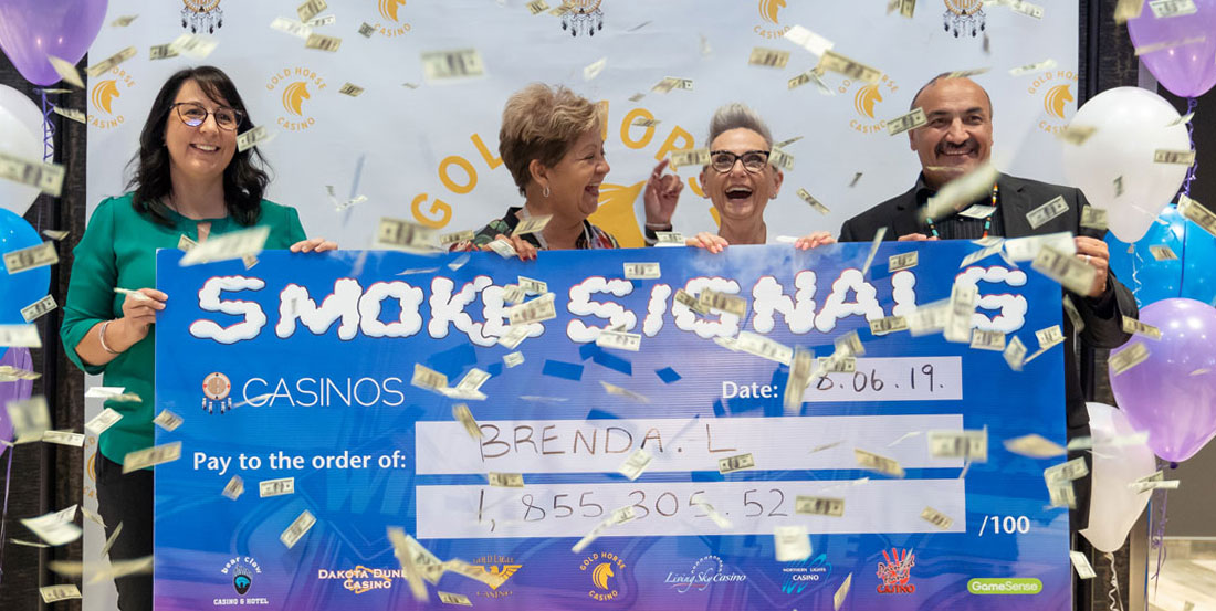 Smoke Signals cheque presentation